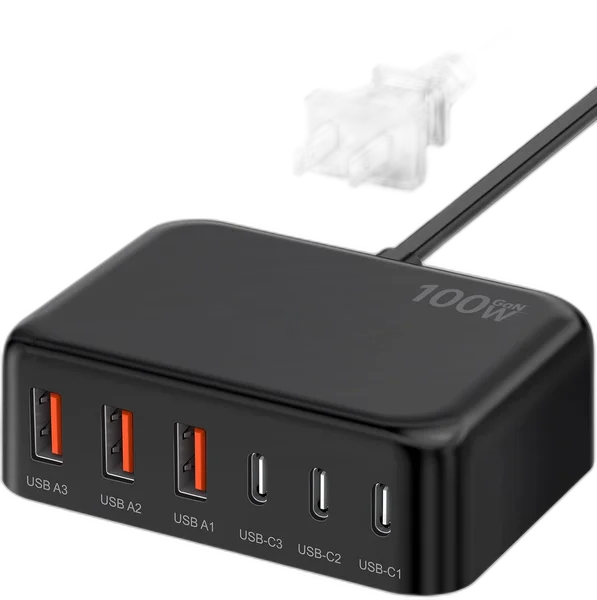 100W GaN 6 Port USB C Charger